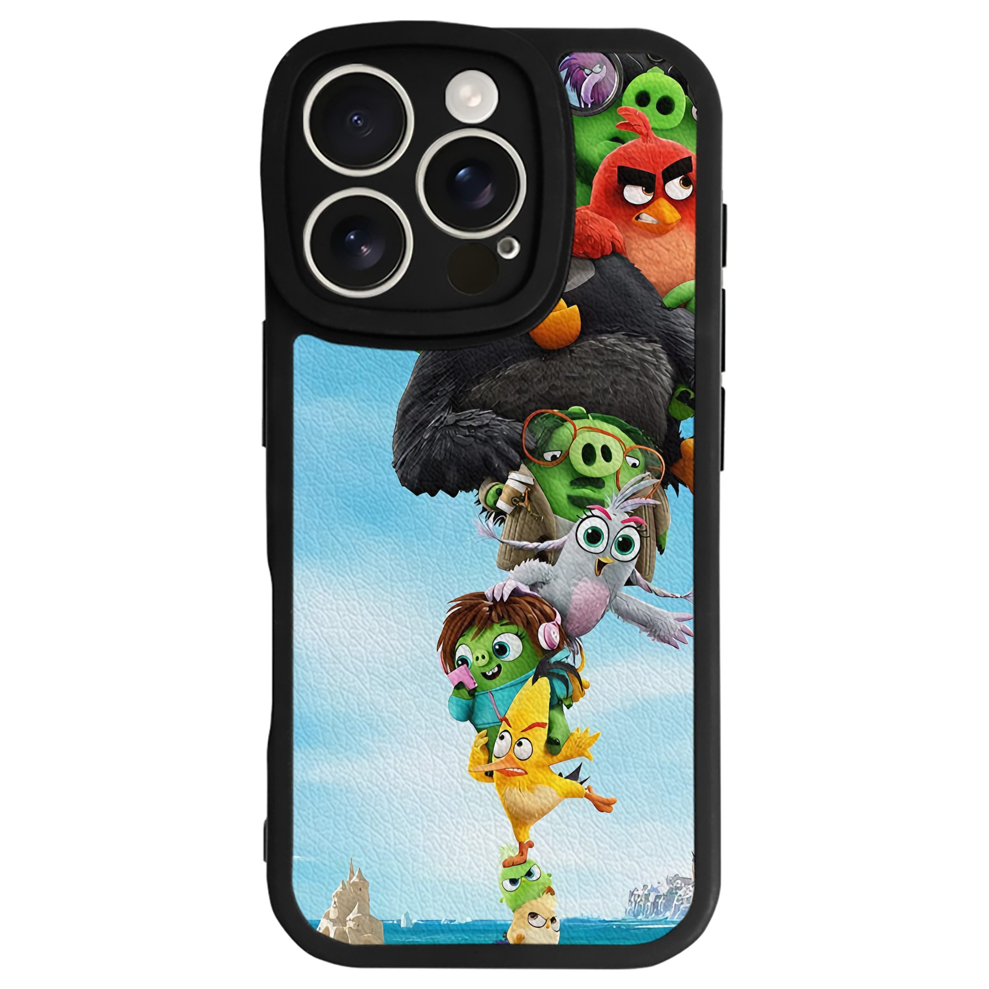 （画像用） Angry Birds アングリーバード 【iPhone 16シリーズ対応】シリコンスマホケース（レザー調） 材質：シリコン